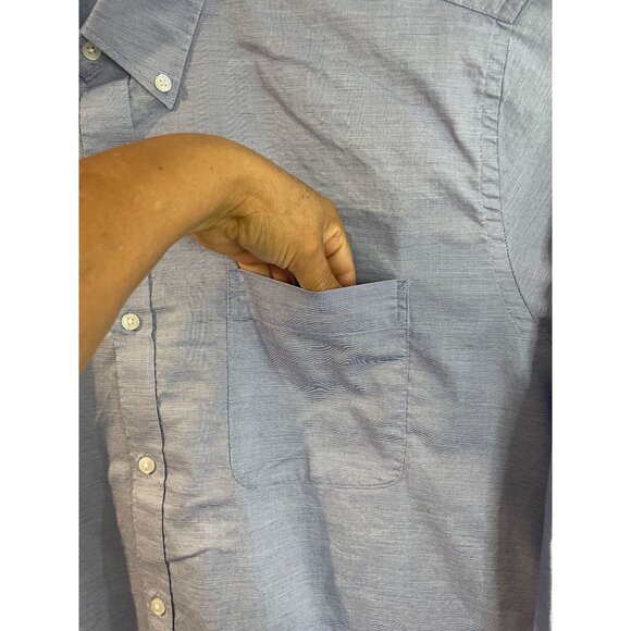 Tommy Hilfiger Mens XL Blue Regular Fit Stretch Button-Down Shirt 17-17.5 34/35 - Picture 3 of 12